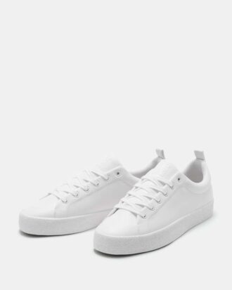White Textured Sneakers